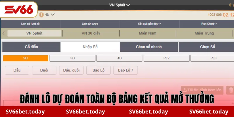 Đánh lô dự đoán toàn bộ bảng kết quả mở thưởng