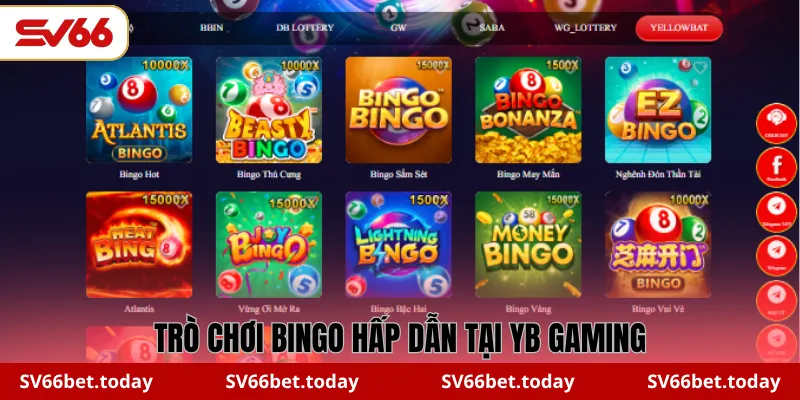 Trò chơi Bingo hấp dẫn tại YB Gaming